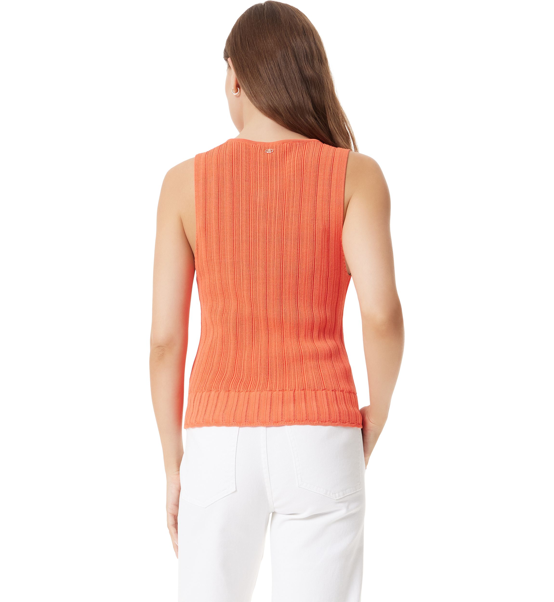 Womens Sable Scalloped Trim Top