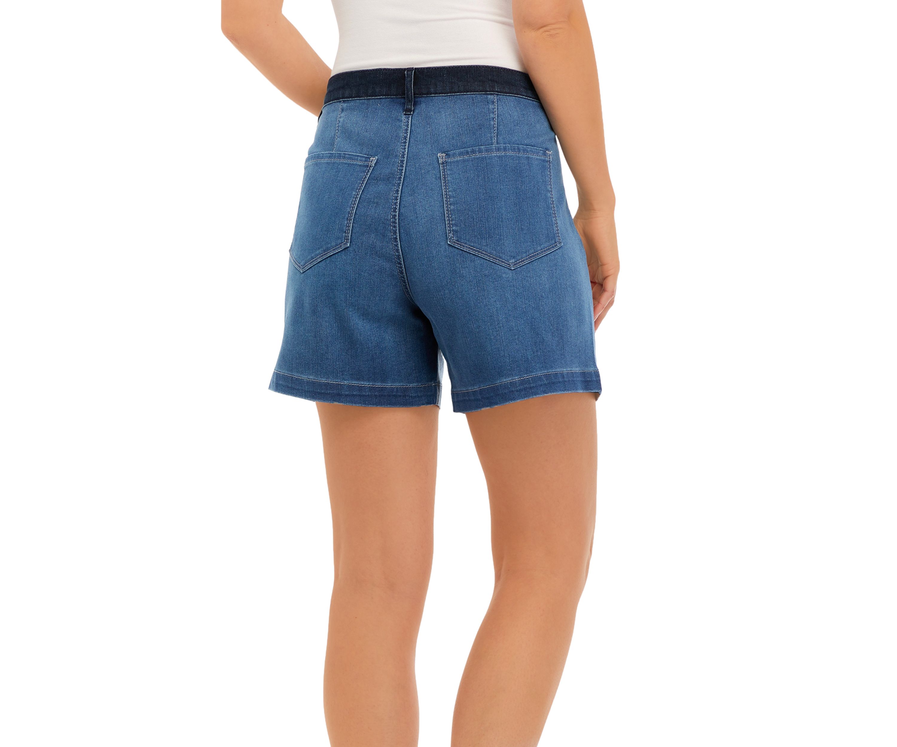 Womens High Rise A-Line Pleated Patchwork Shorts 