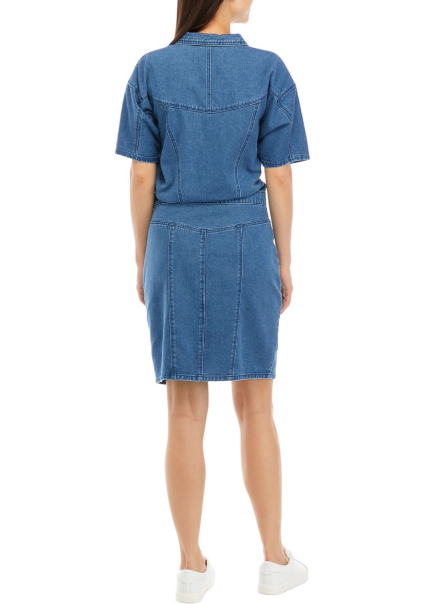 Womens Dolman Sleeve Denim Dress