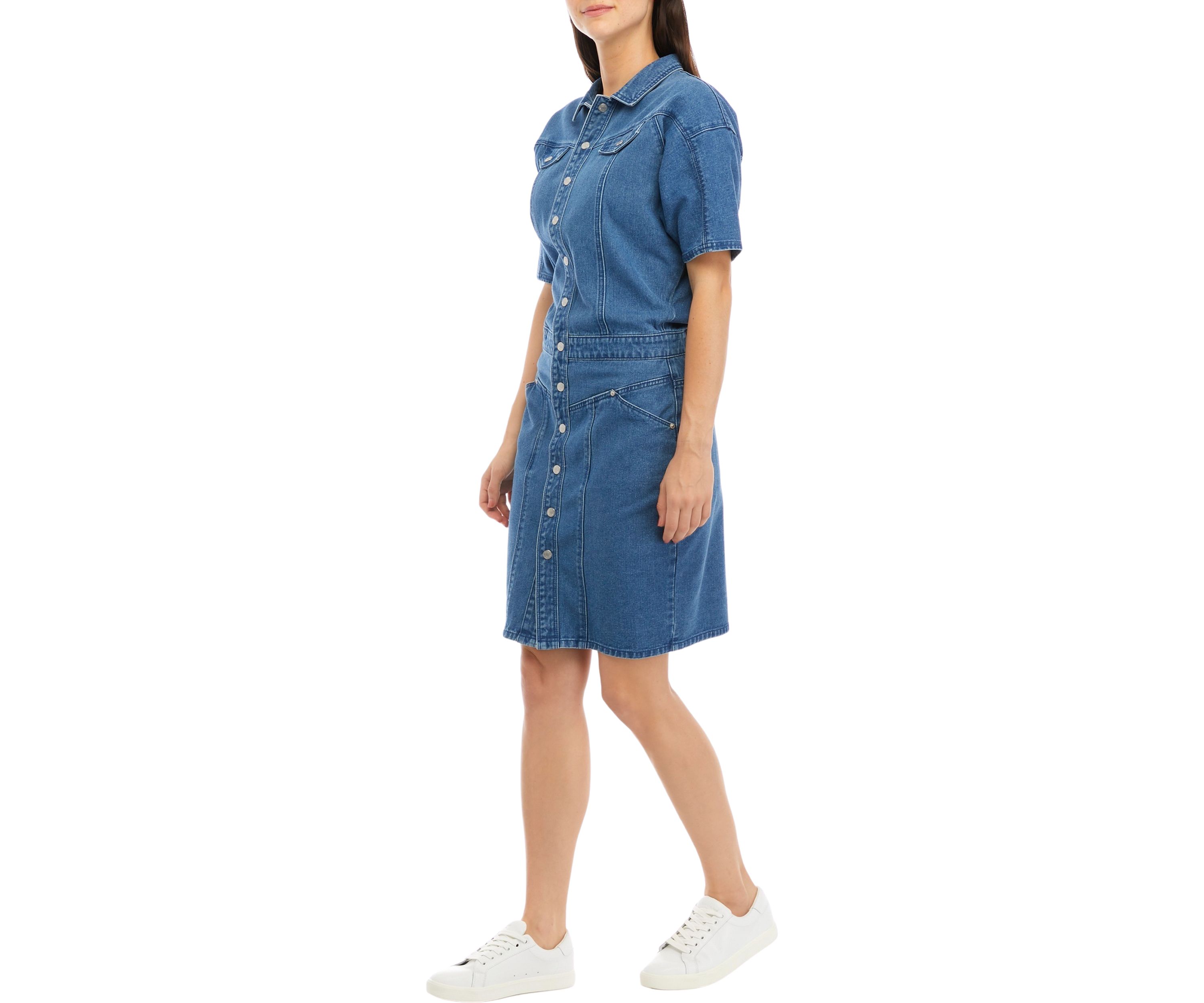 Womens Dolman Sleeve Denim Dress