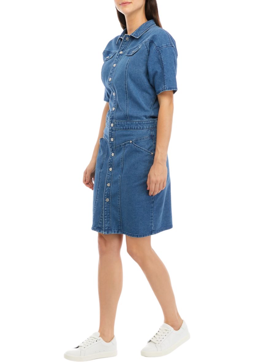 Womens Dolman Sleeve Denim Dress