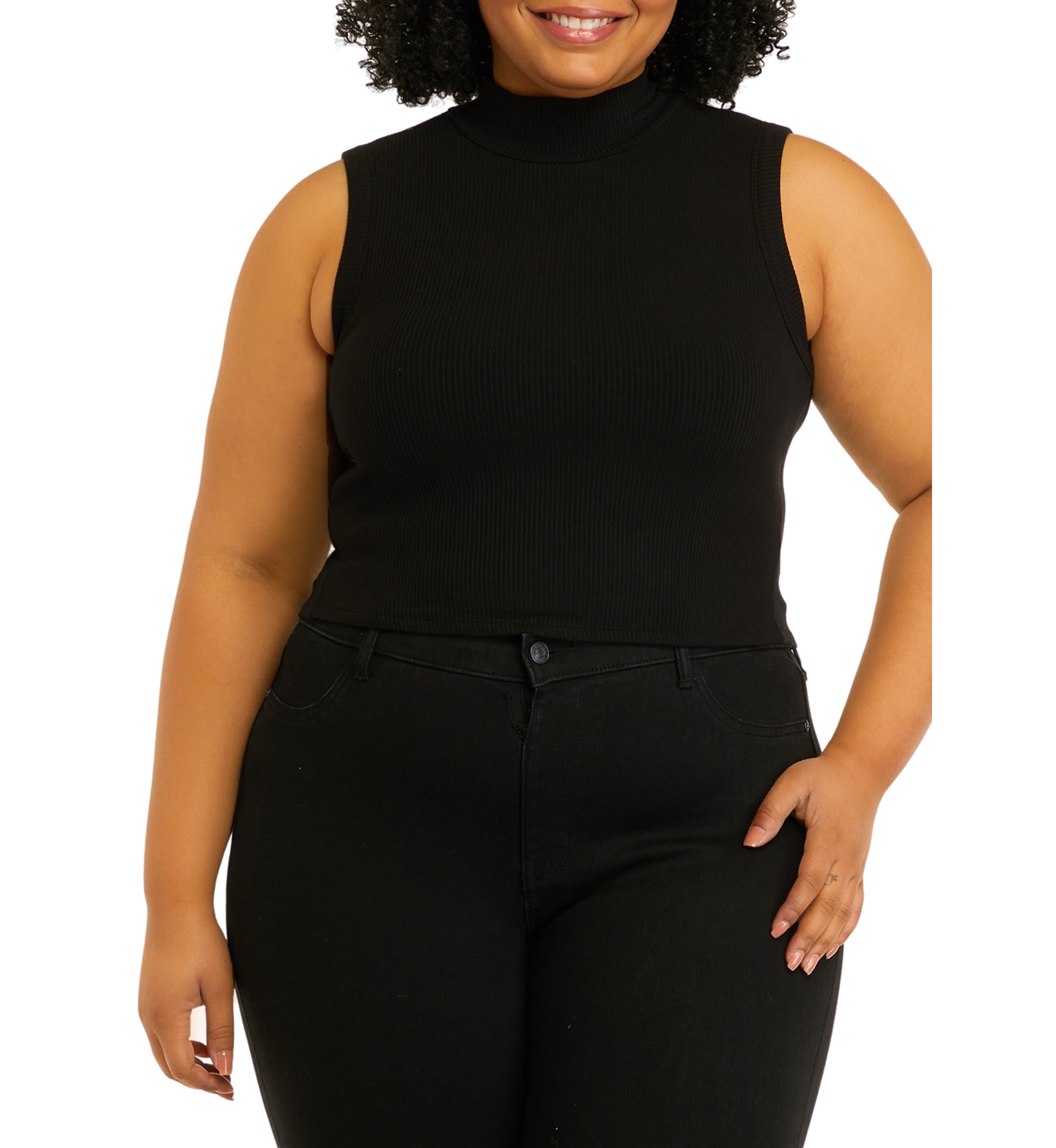 Sleeveless One Shoulder Tank Top - Missy and Plus Sizes