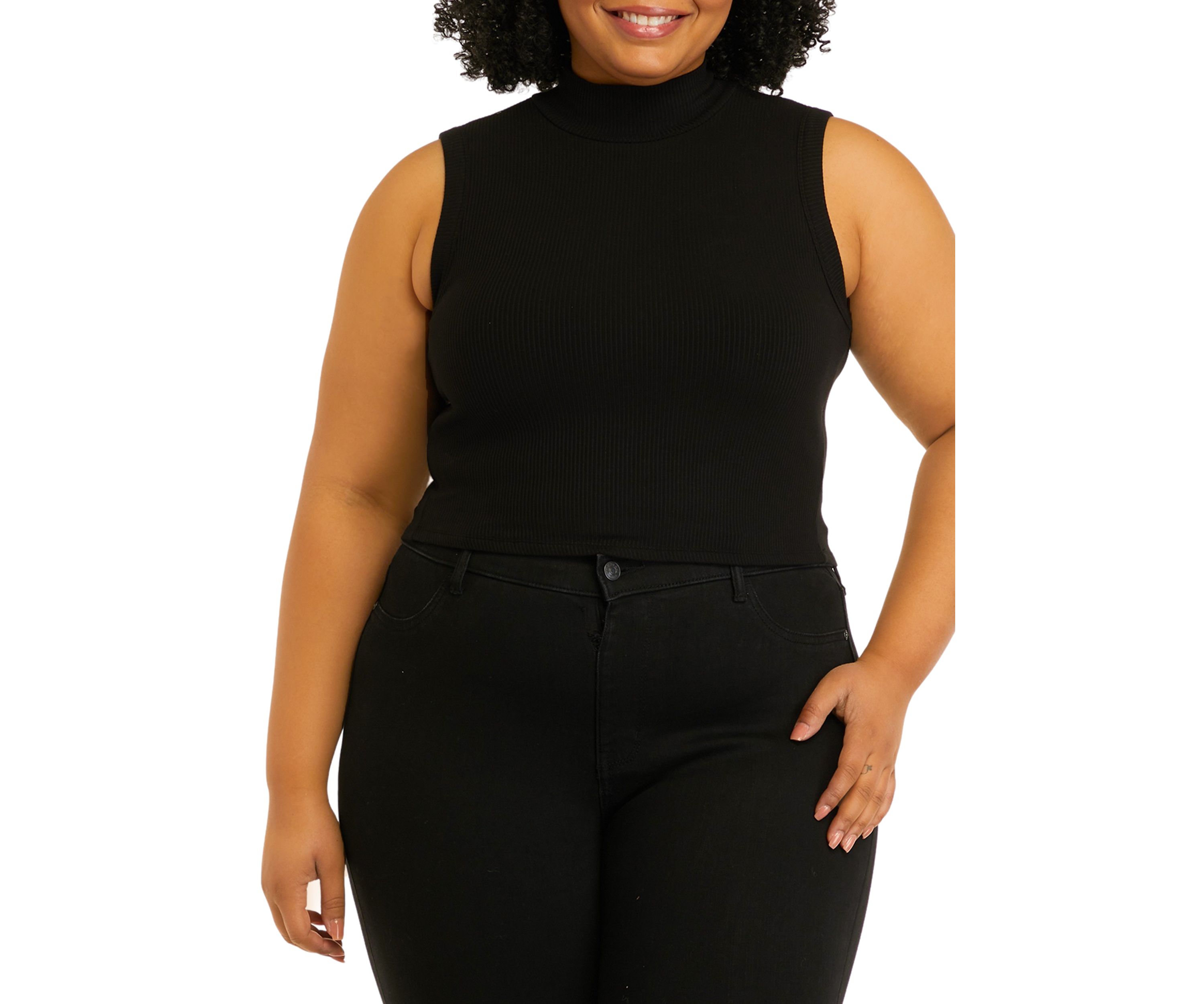 Sleeveless One Shoulder Tank Top - Missy and Plus Sizes
