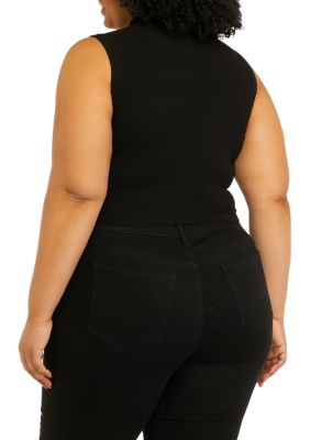 Sleeveless One Shoulder Tank Top - Missy and Plus Sizes