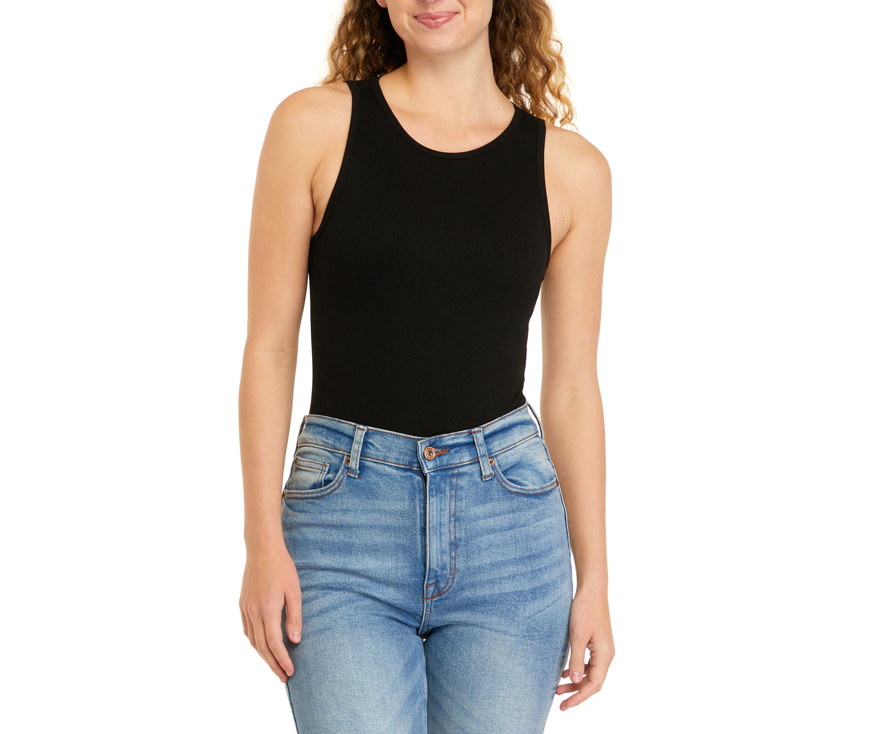 Sleeveless Jeweled Neck Bodysuit - Missy and Plus Sizes