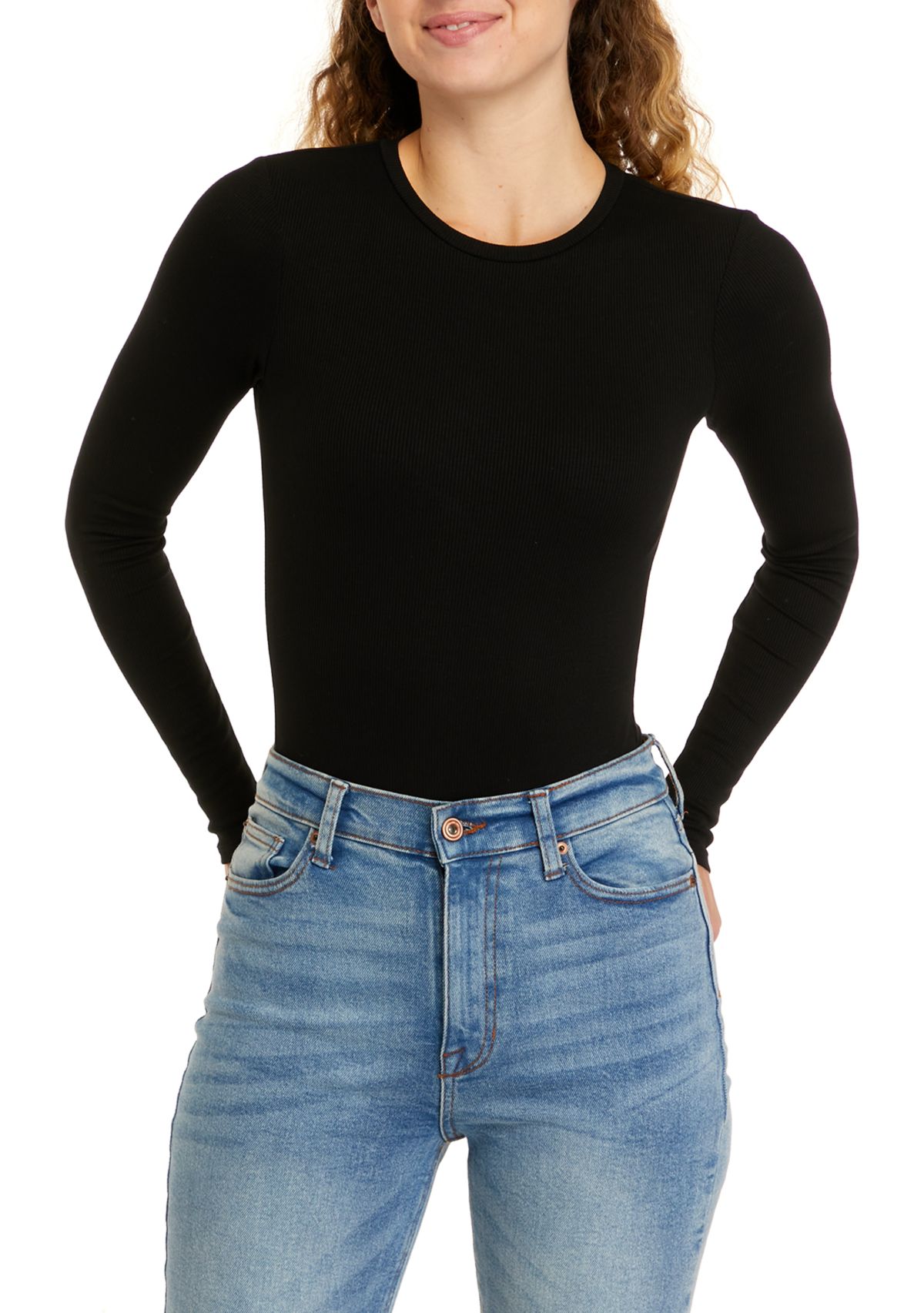 Long Sleeve Crew Neck Bodysuit - Missy and Plus Sizes
