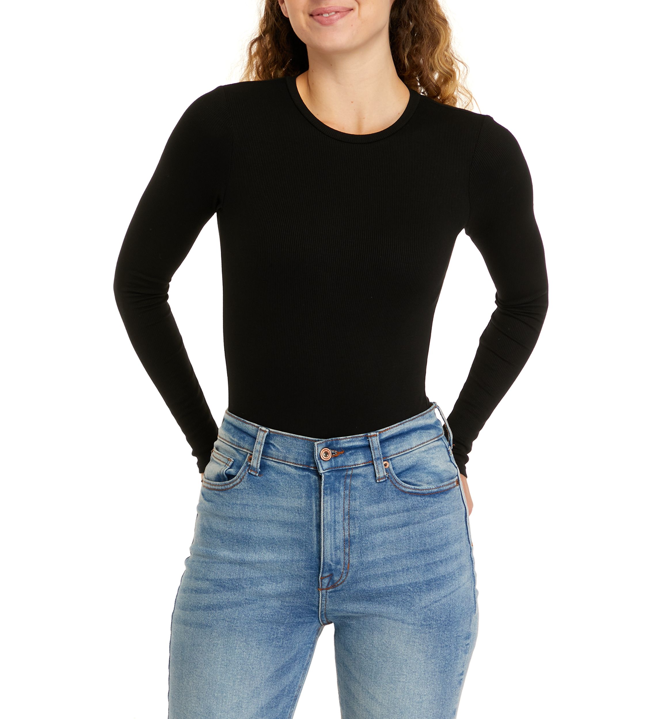 Long Sleeve Crew Neck Bodysuit - Missy and Plus Sizes