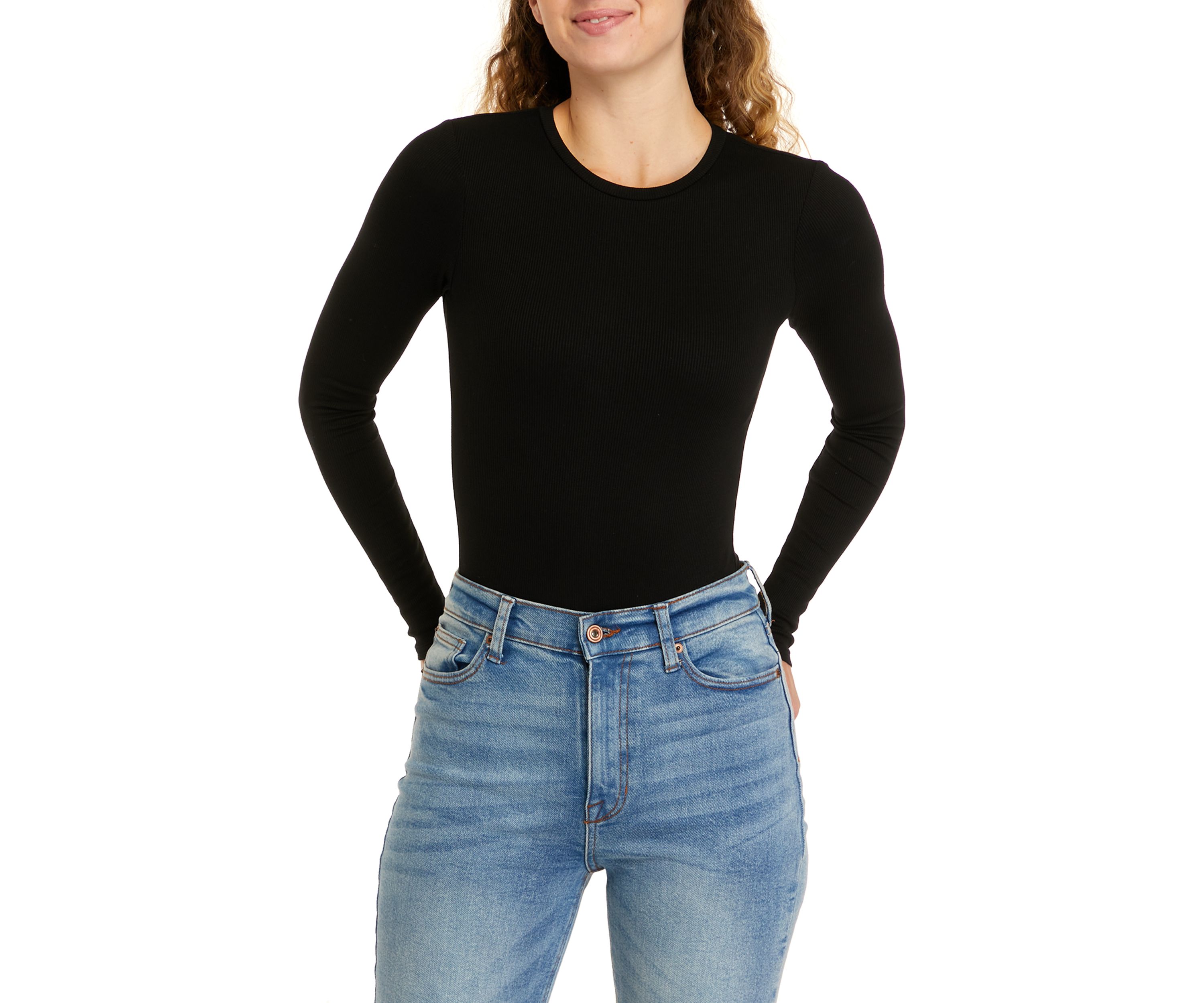 Long Sleeve Crew Neck Bodysuit - Missy and Plus Sizes