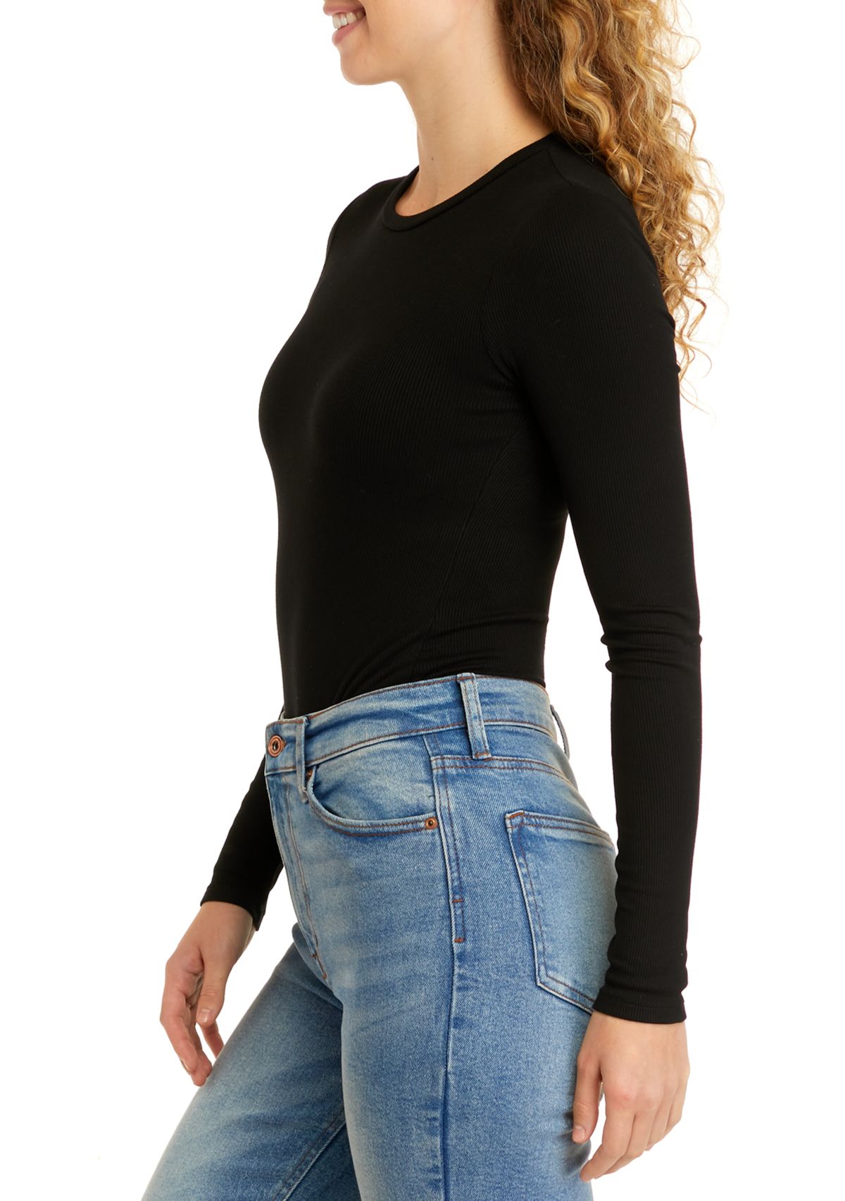 Long Sleeve Crew Neck Bodysuit - Missy and Plus Sizes