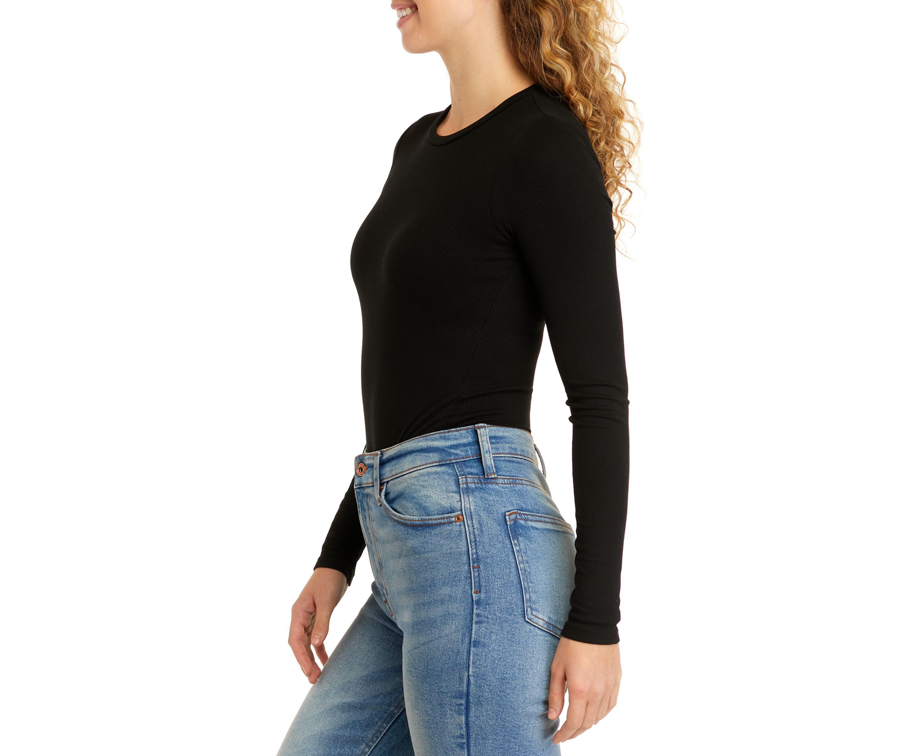 Long Sleeve Crew Neck Bodysuit - Missy and Plus Sizes