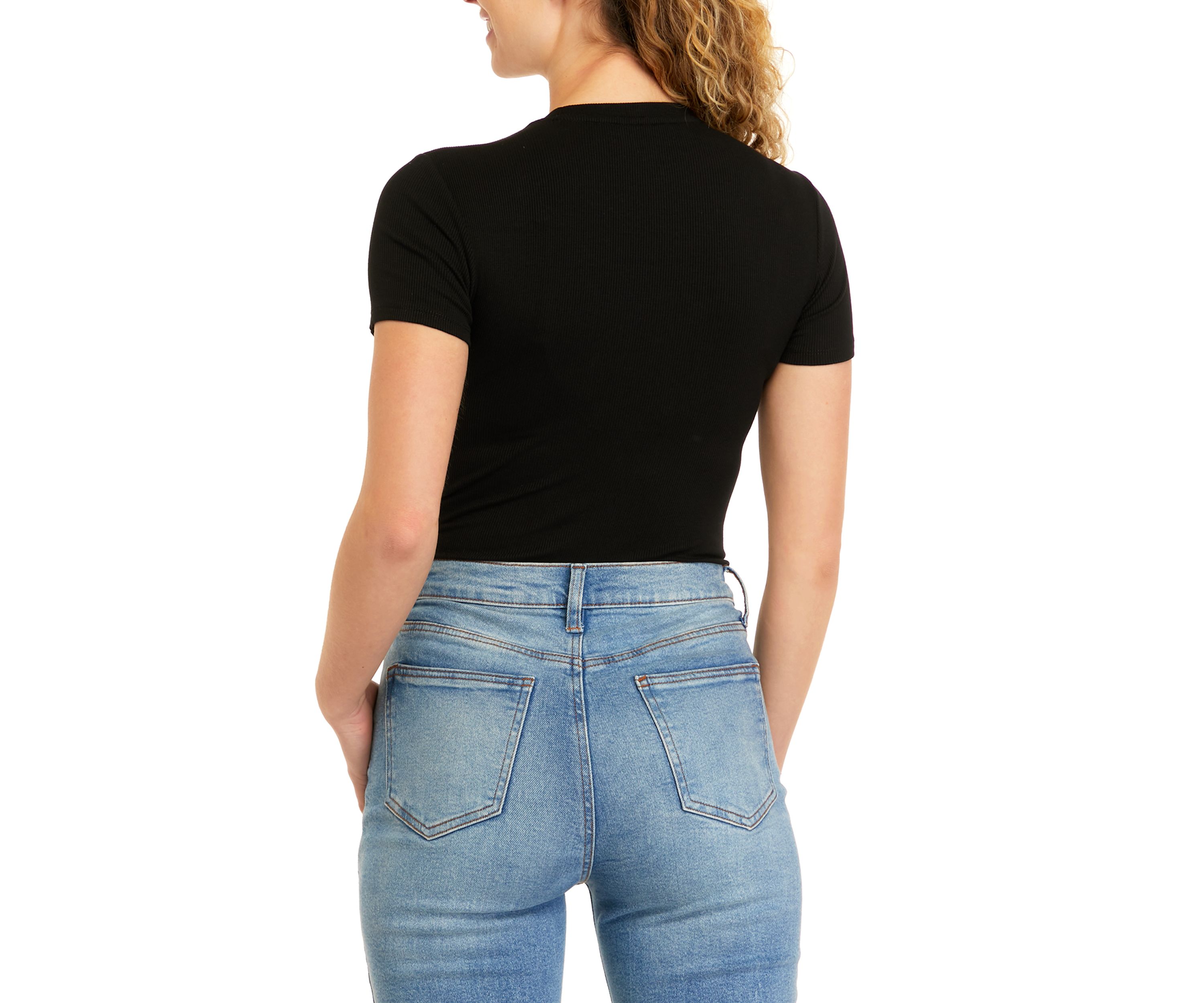 Short Sleeve Crew Neck Bodysuit - Missy and Plus Sizes 