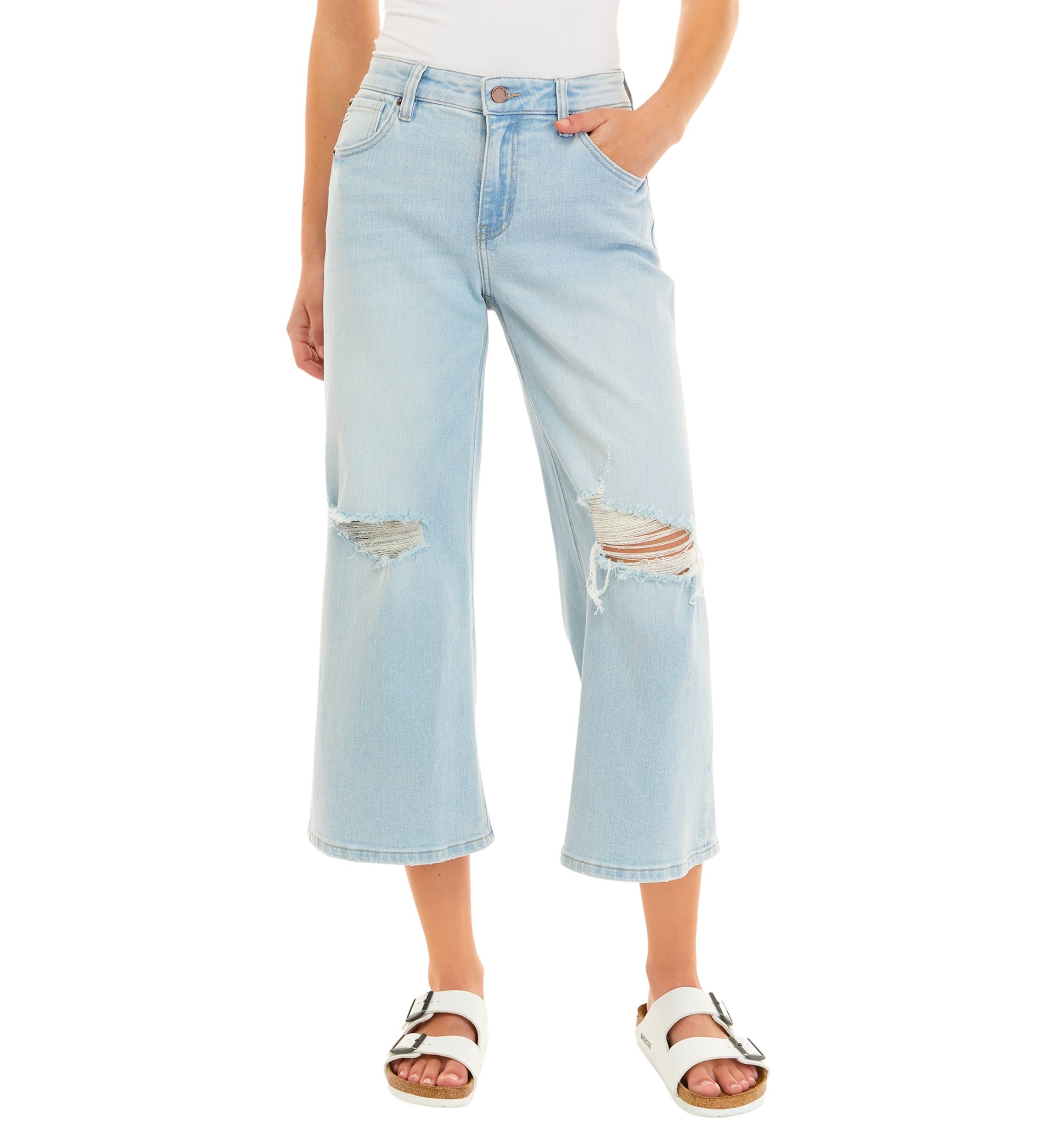 Vintage Relaxed Gaucho Jeans - Missy and Plus Sizes
