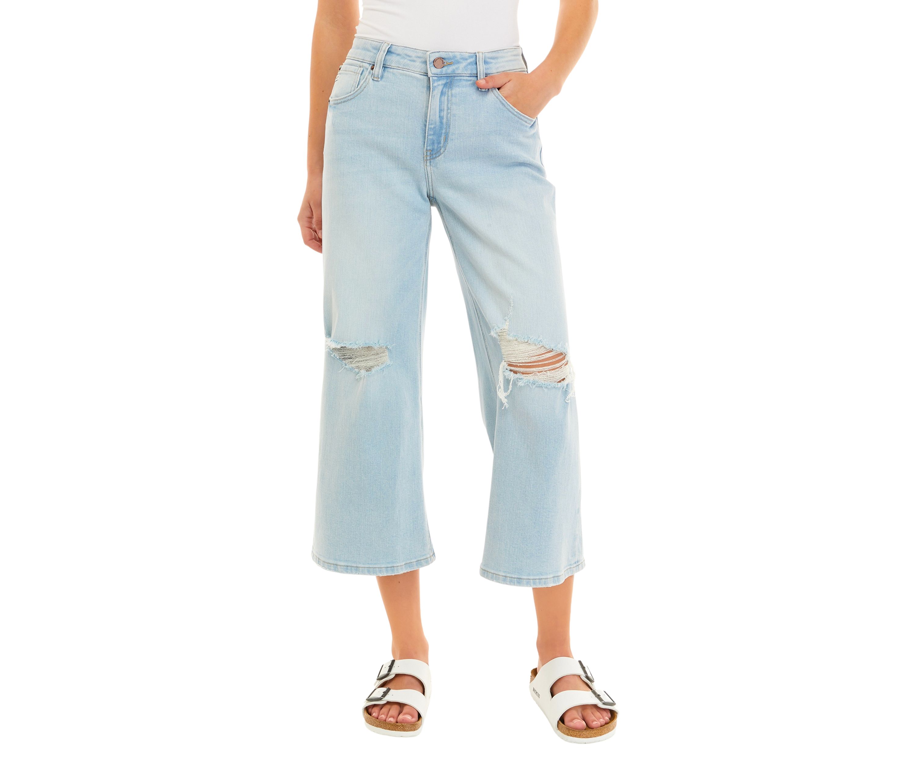 Vintage Relaxed Gaucho Jeans - Missy and Plus Sizes