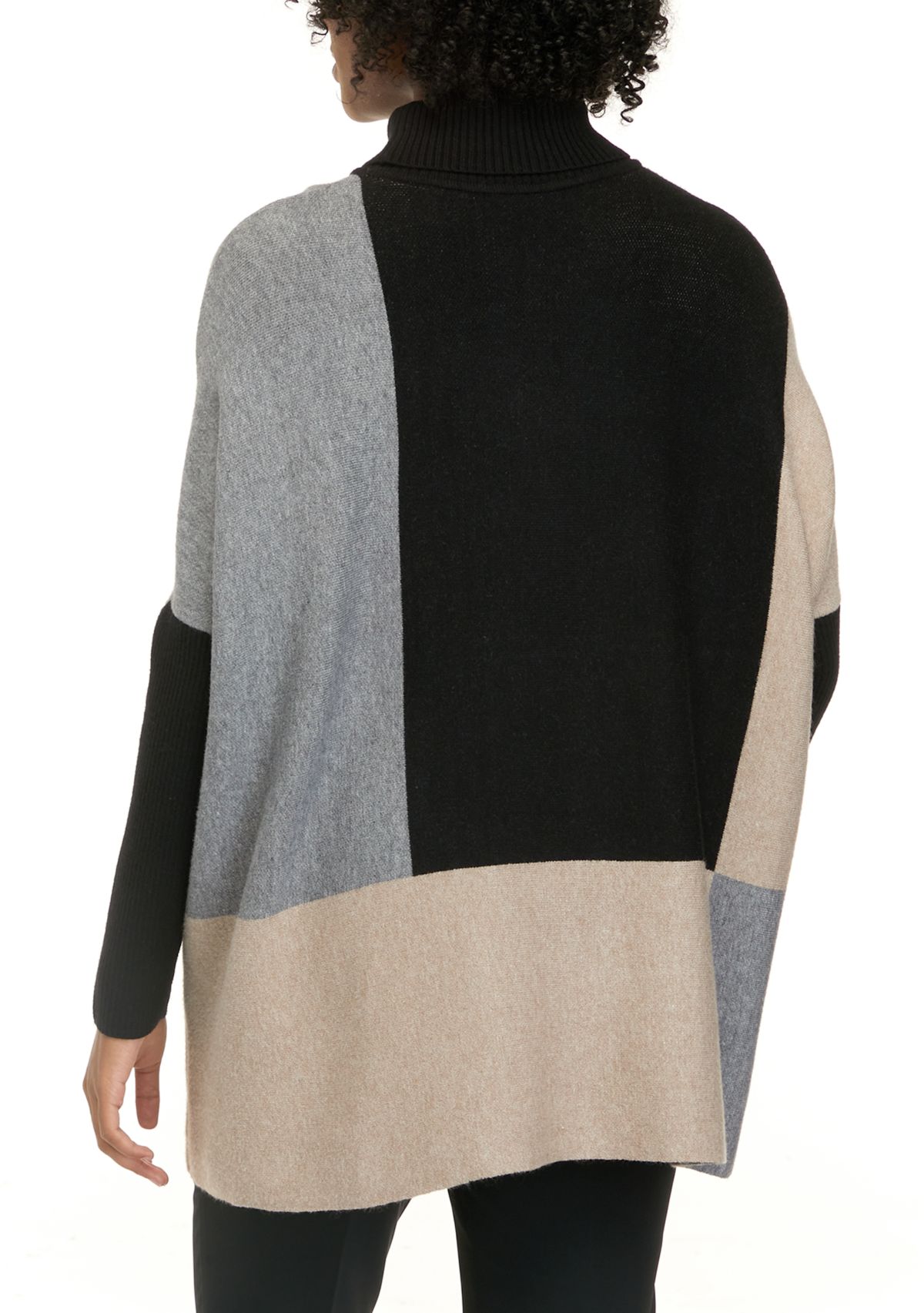 Womens Oversized Color Block Sweater