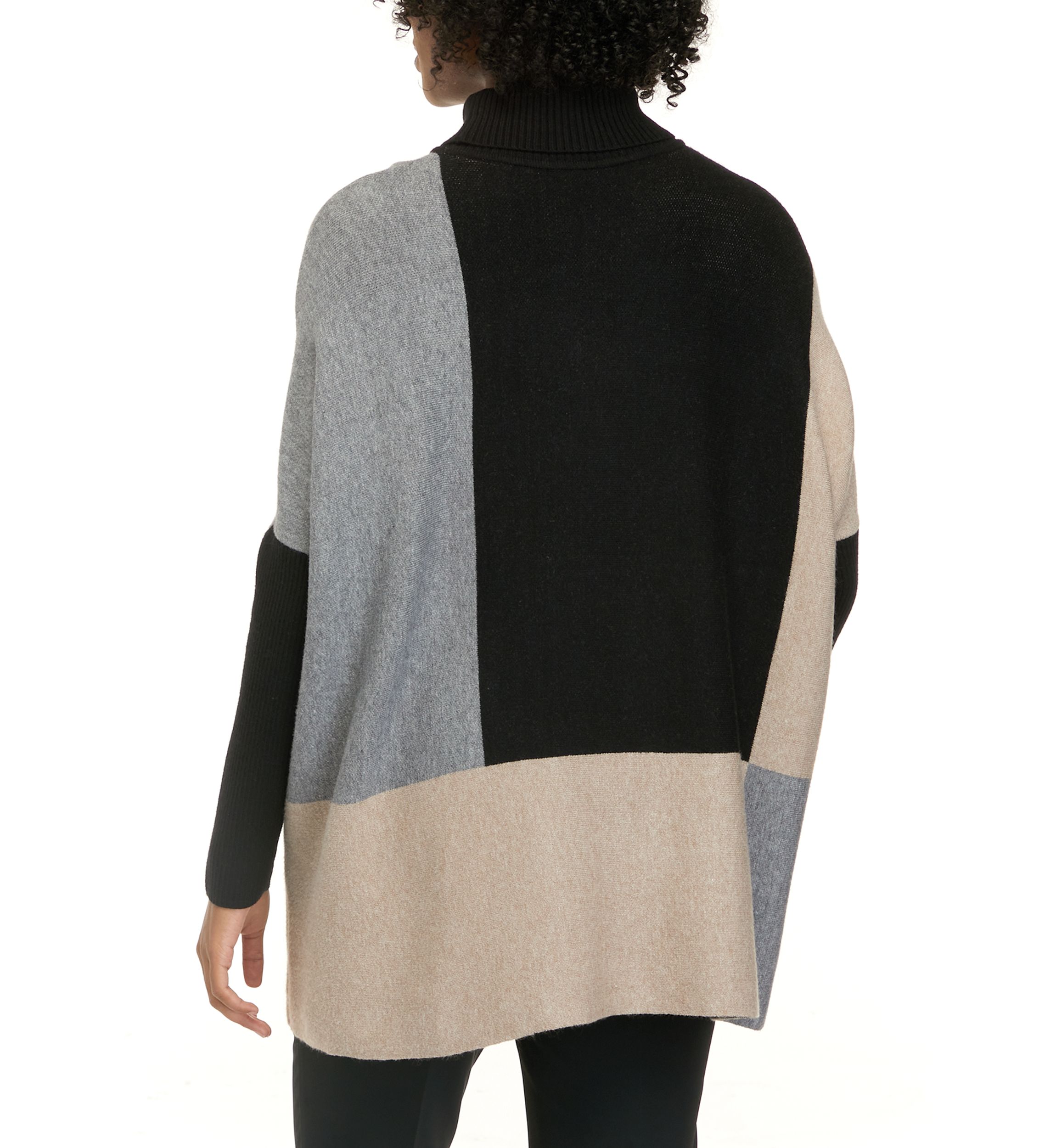 Womens Oversized Color Block Sweater