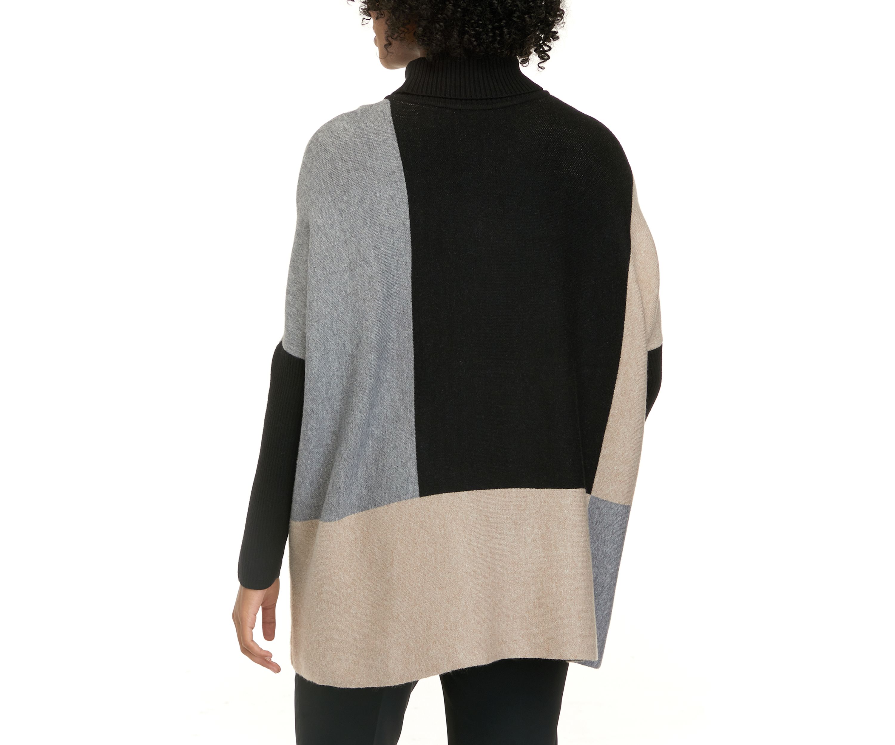 Womens Oversized Color Block Sweater