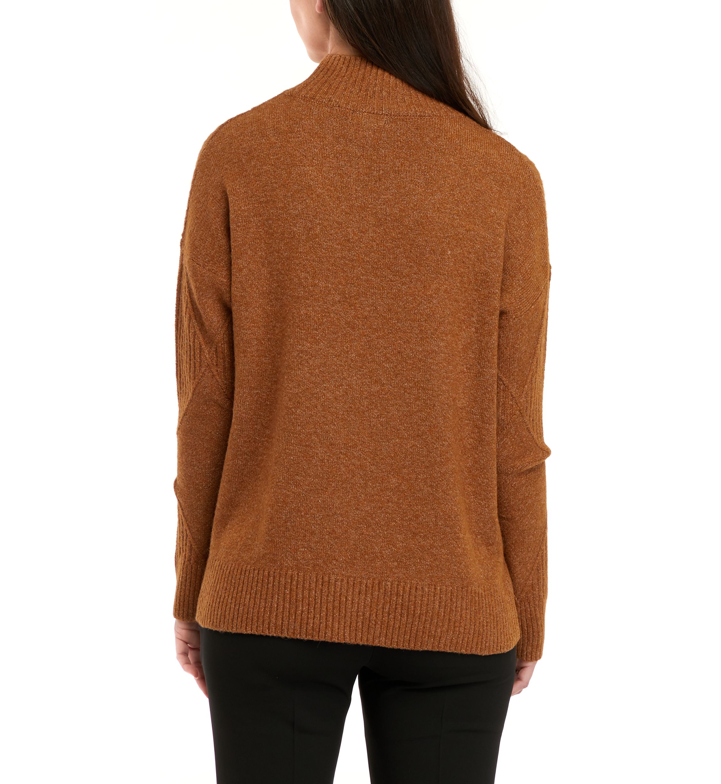 Womens Textured Solid Sweater