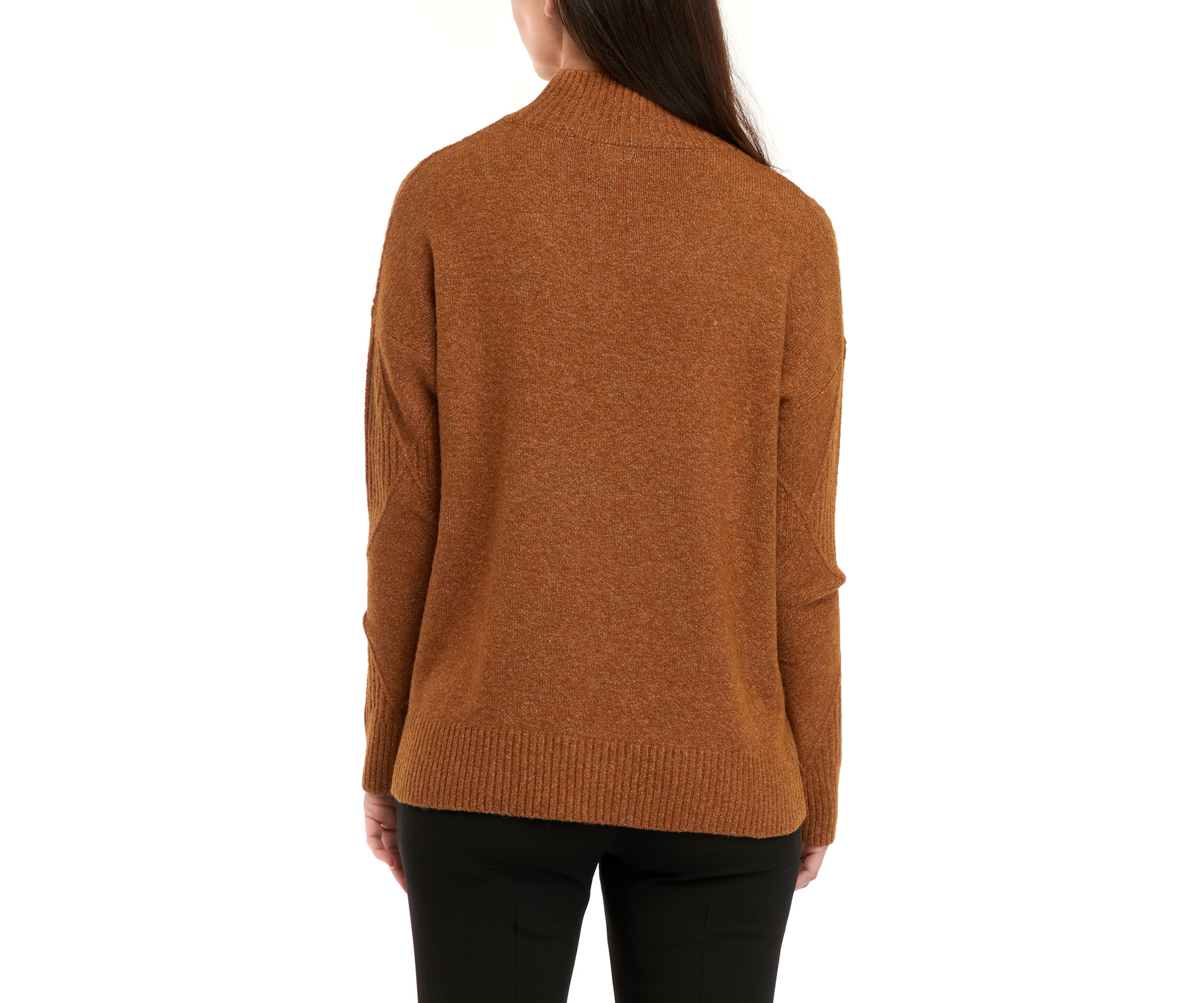 Womens Textured Solid Sweater