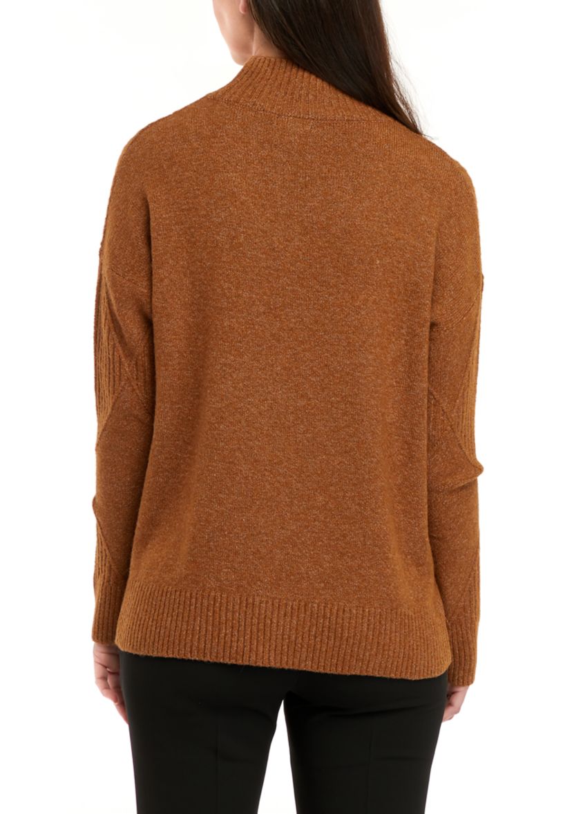Womens Textured Solid Sweater