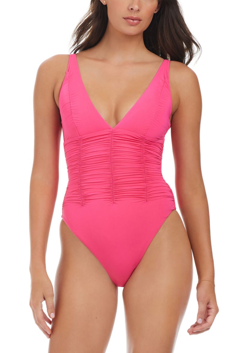 Beach Goddess Shirred One Piece Swimsuit 
