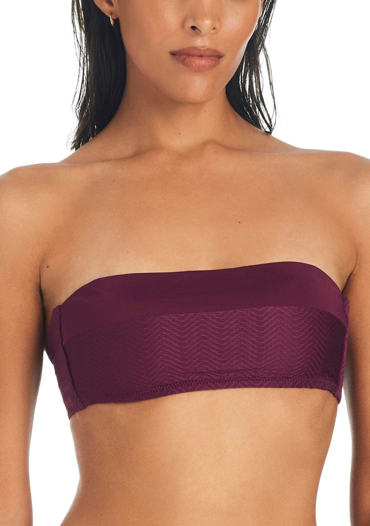 On the Water Textured Bandeau Swim Top