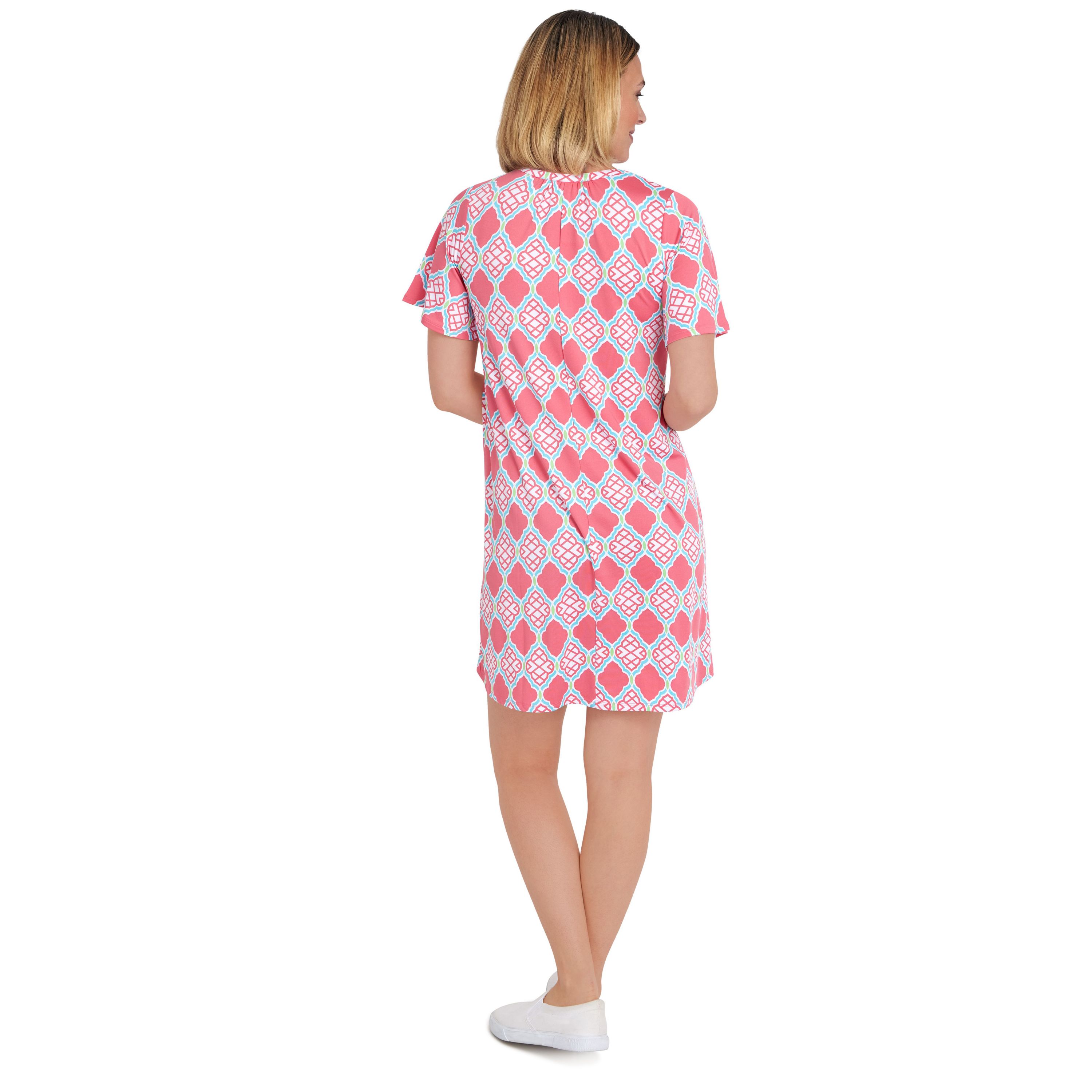 Lattice pattern print dress