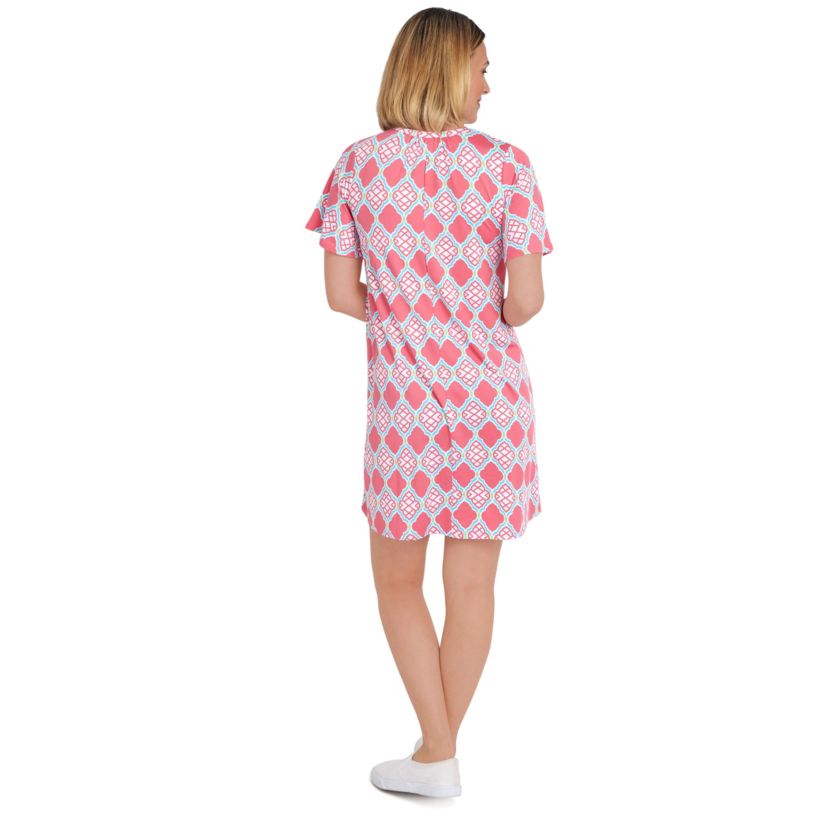 Lattice pattern print dress