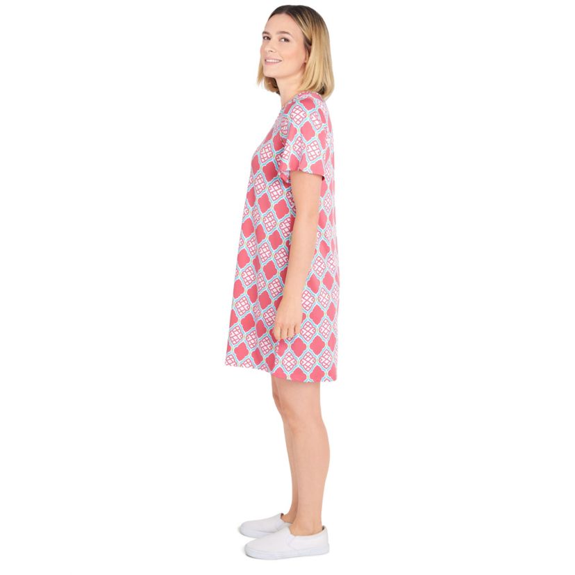 Lattice pattern print dress
