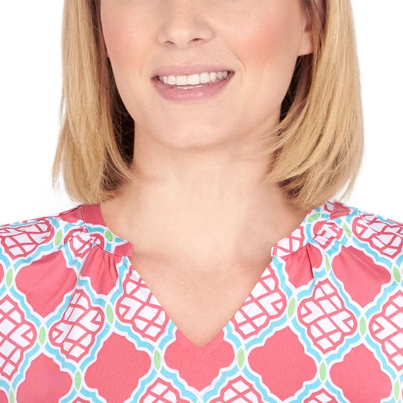 Lattice pattern print dress