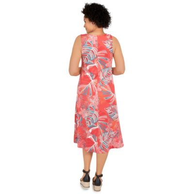 Tropical fern print dress