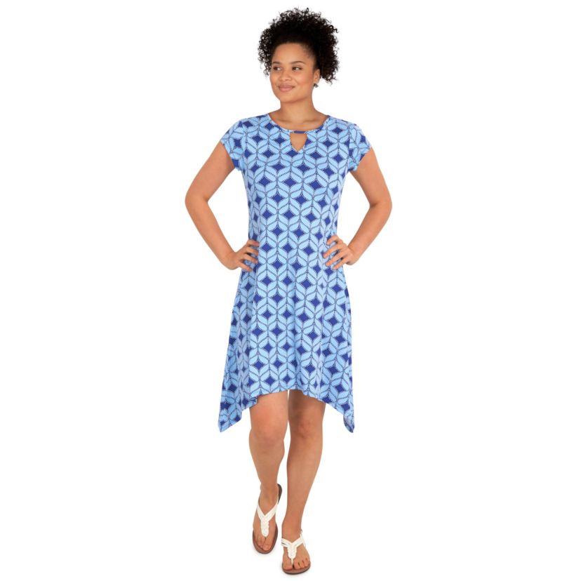 Geometric puff print dress