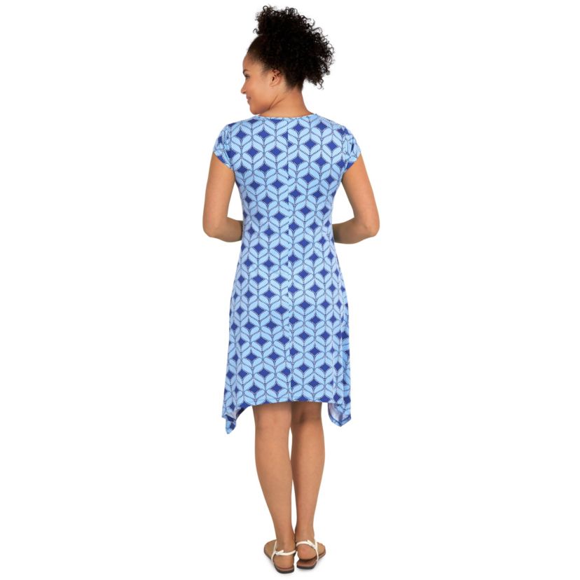 Geometric puff print dress