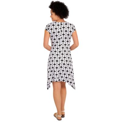 Geometric puff print dress