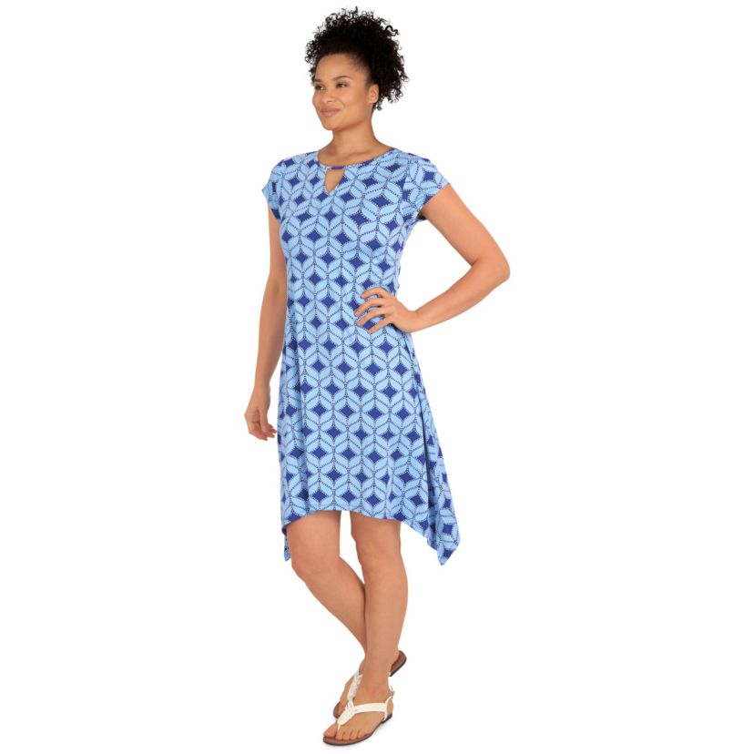 Geometric puff print dress