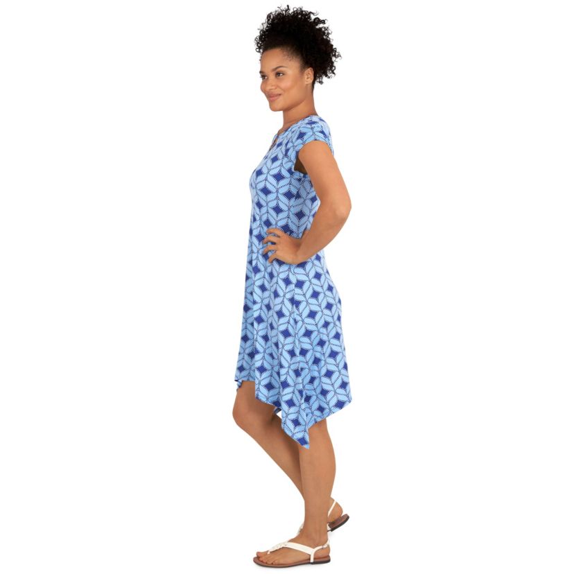 Geometric puff print dress