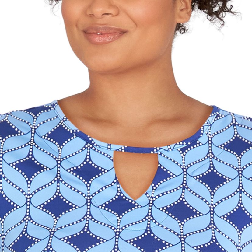 Geometric puff print dress