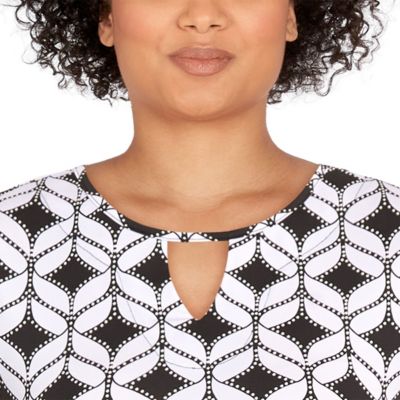 Geometric puff print dress