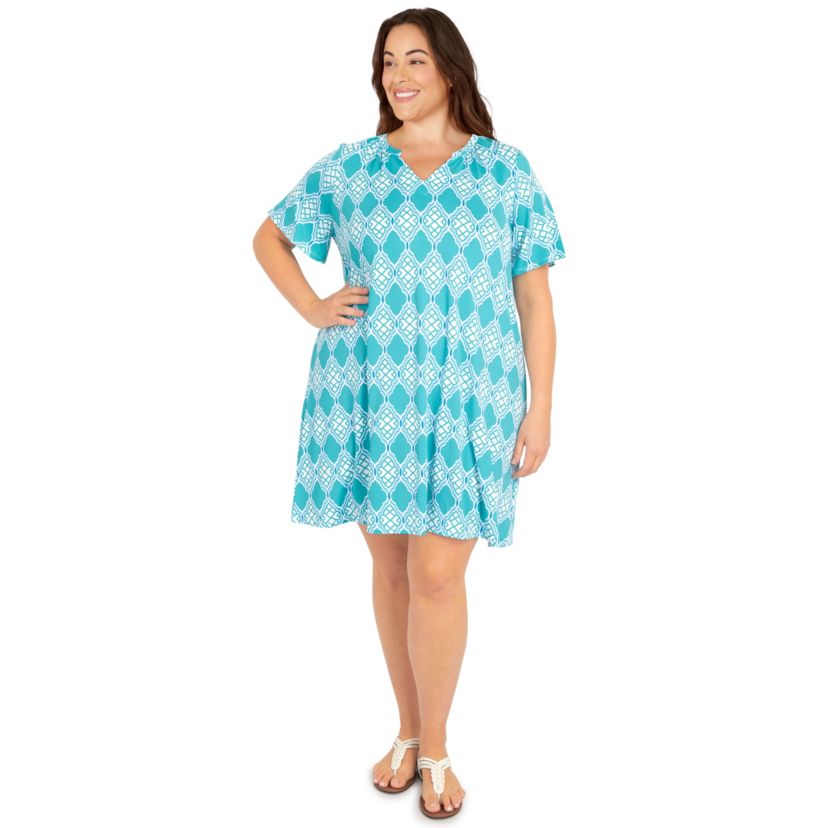 Lattice pattern print dress
