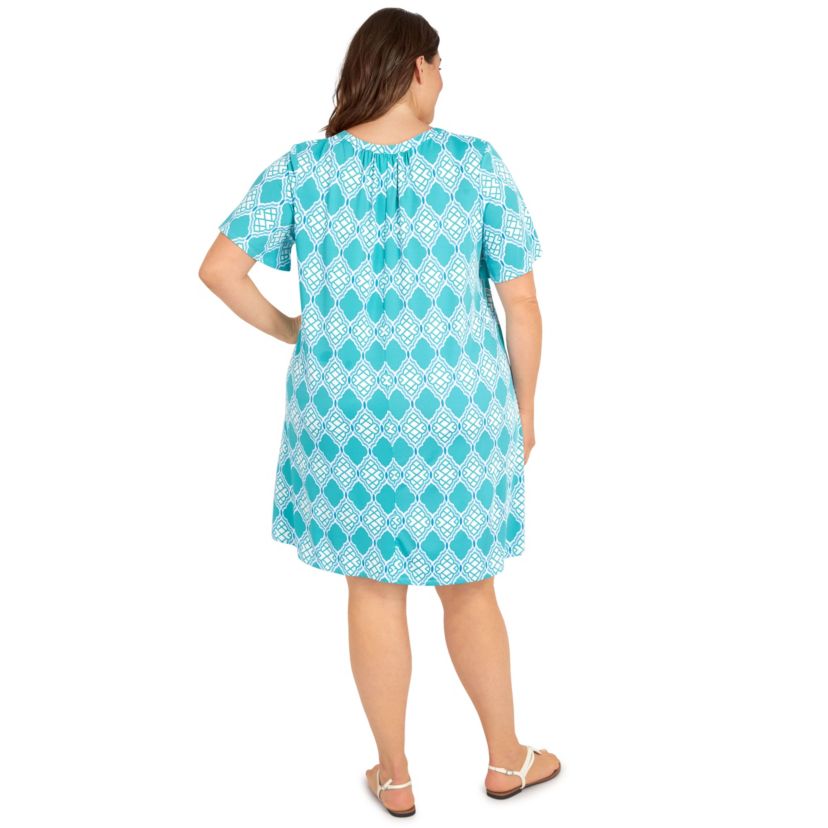 Lattice pattern print dress