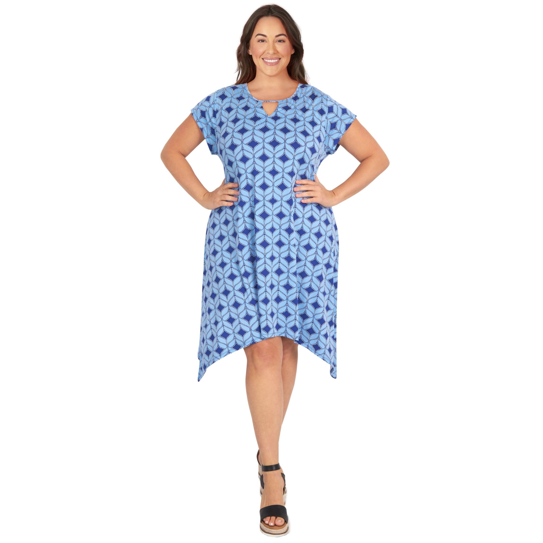 Geometric puff print dress