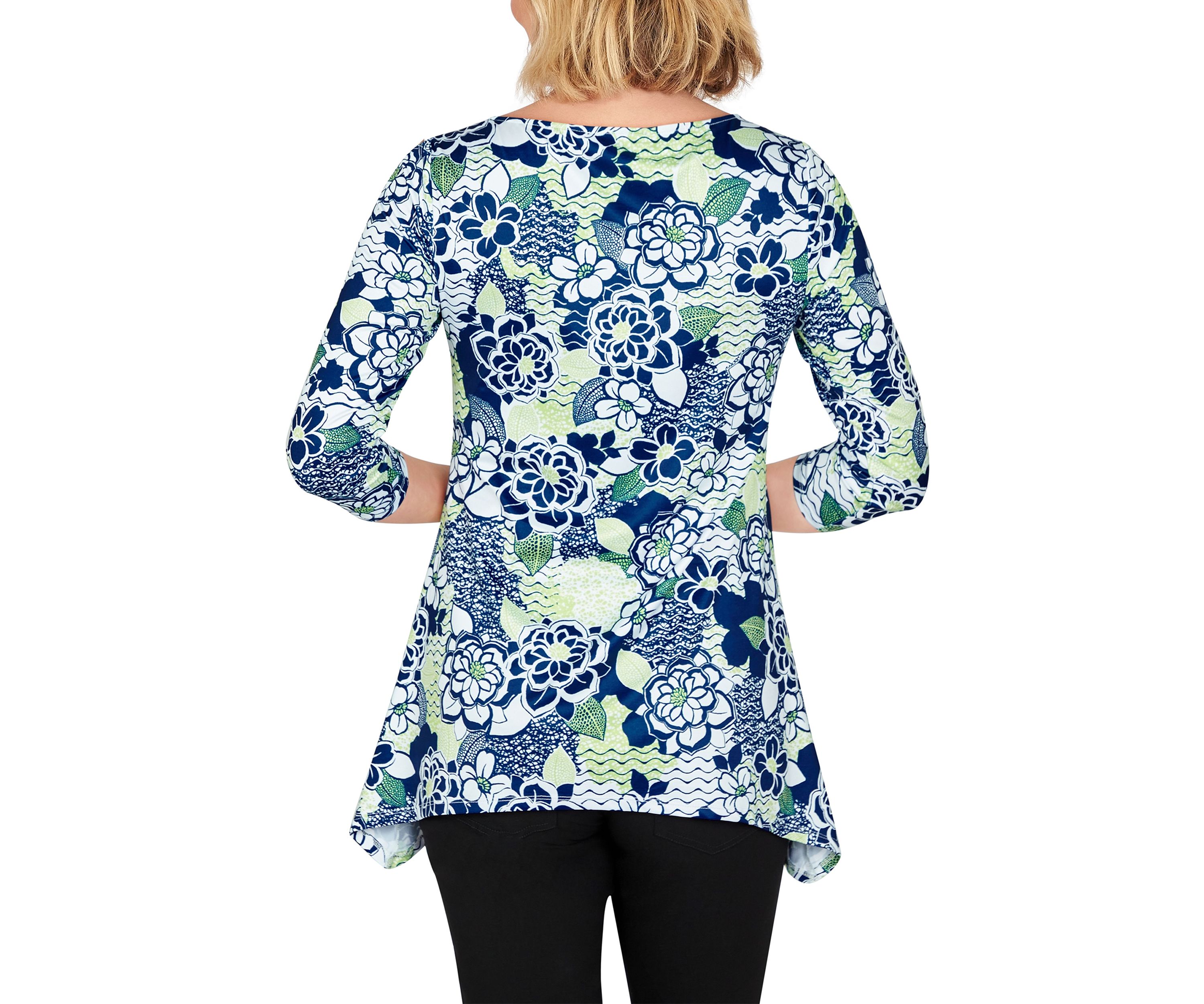 Key Hole Top in Bold Floral