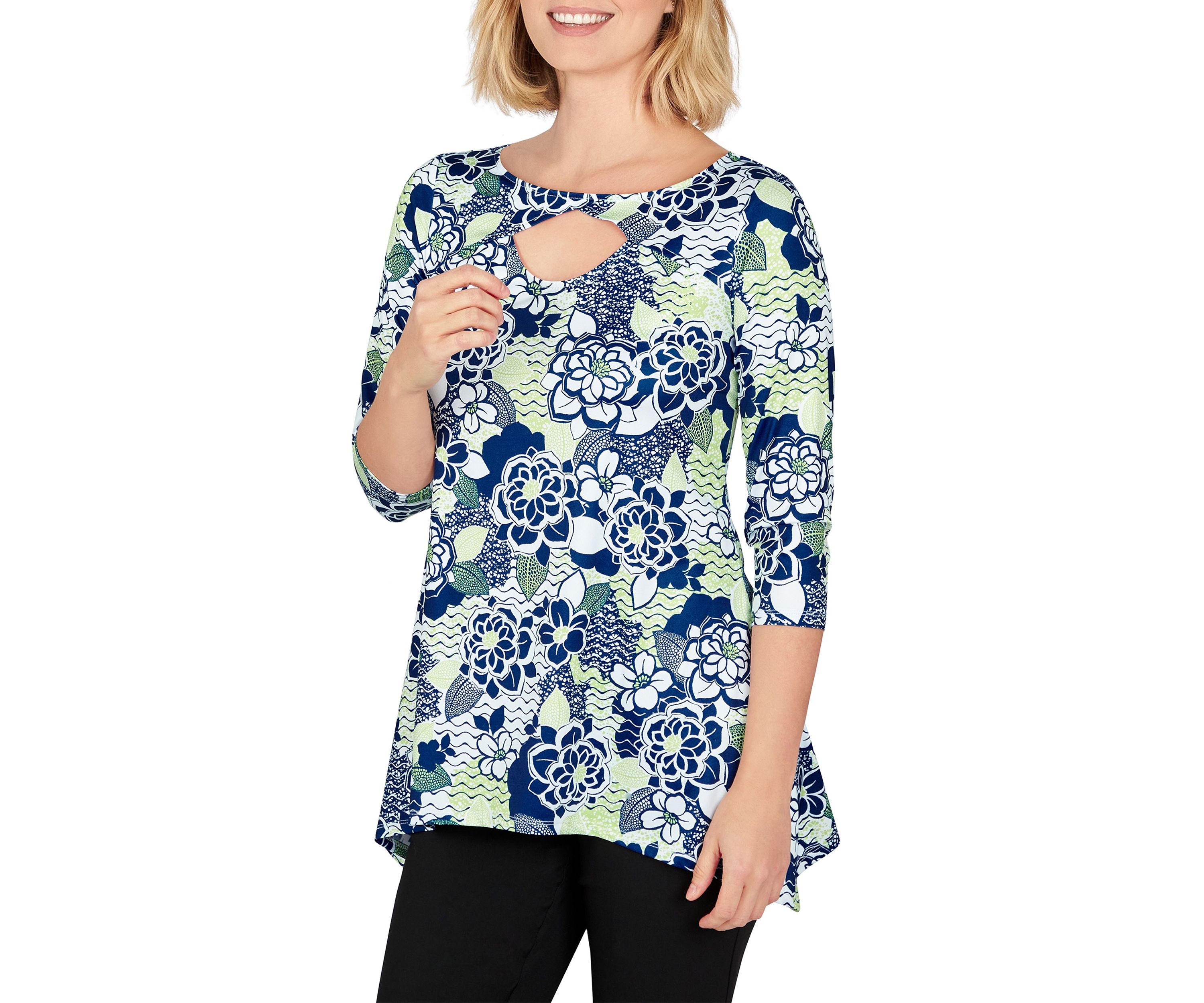 Key Hole Top in Bold Floral
