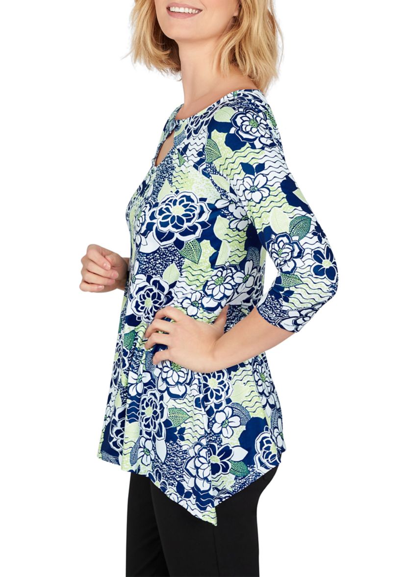 Key Hole Top in Bold Floral