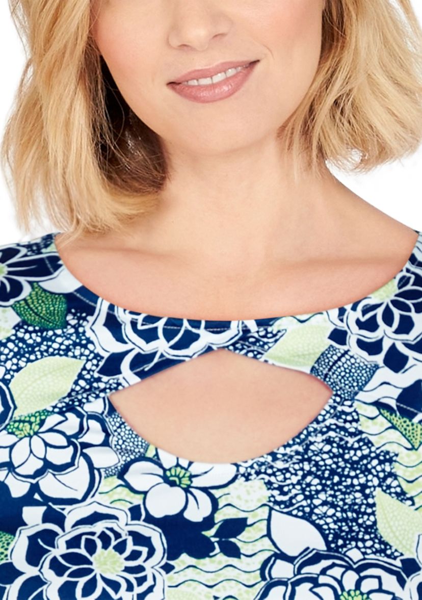 Key Hole Top in Bold Floral
