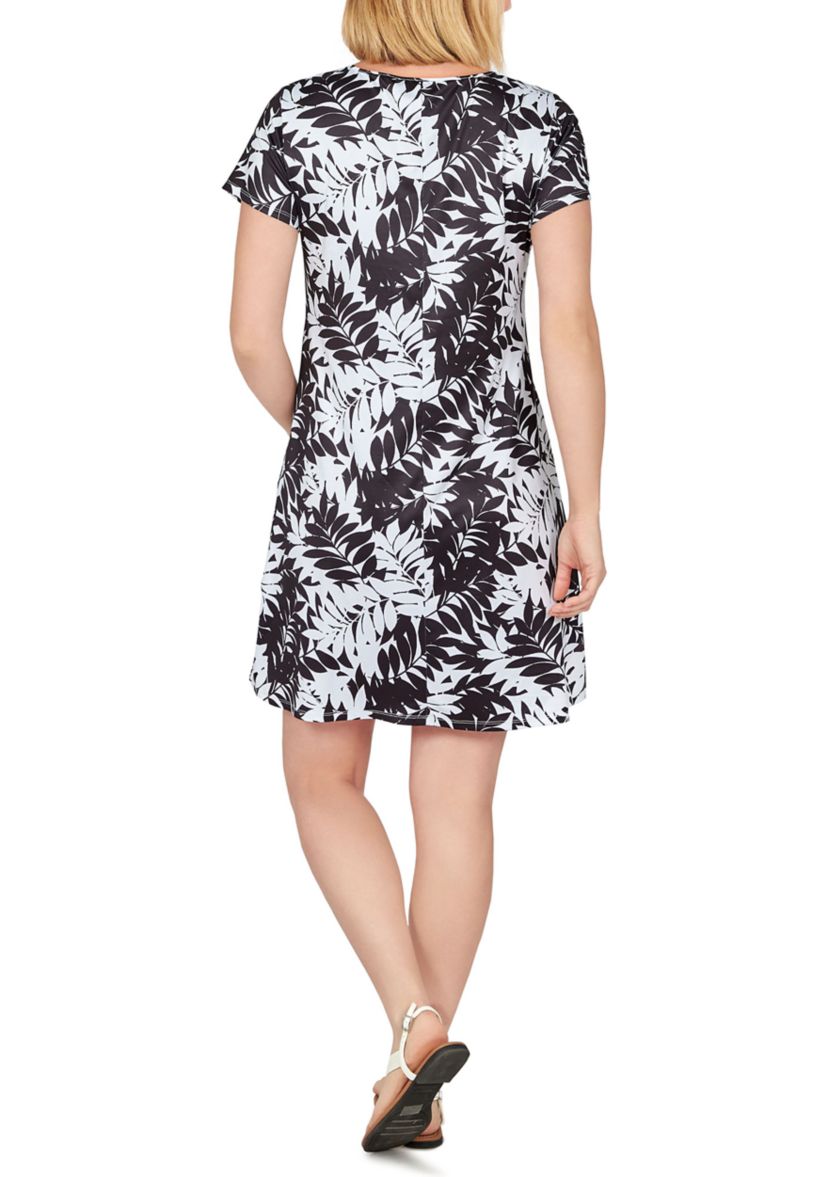Key Hole T-shirt Dress in Free-Spirit Foulard