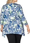 Plus Size Keyhole Top in Bold Floral