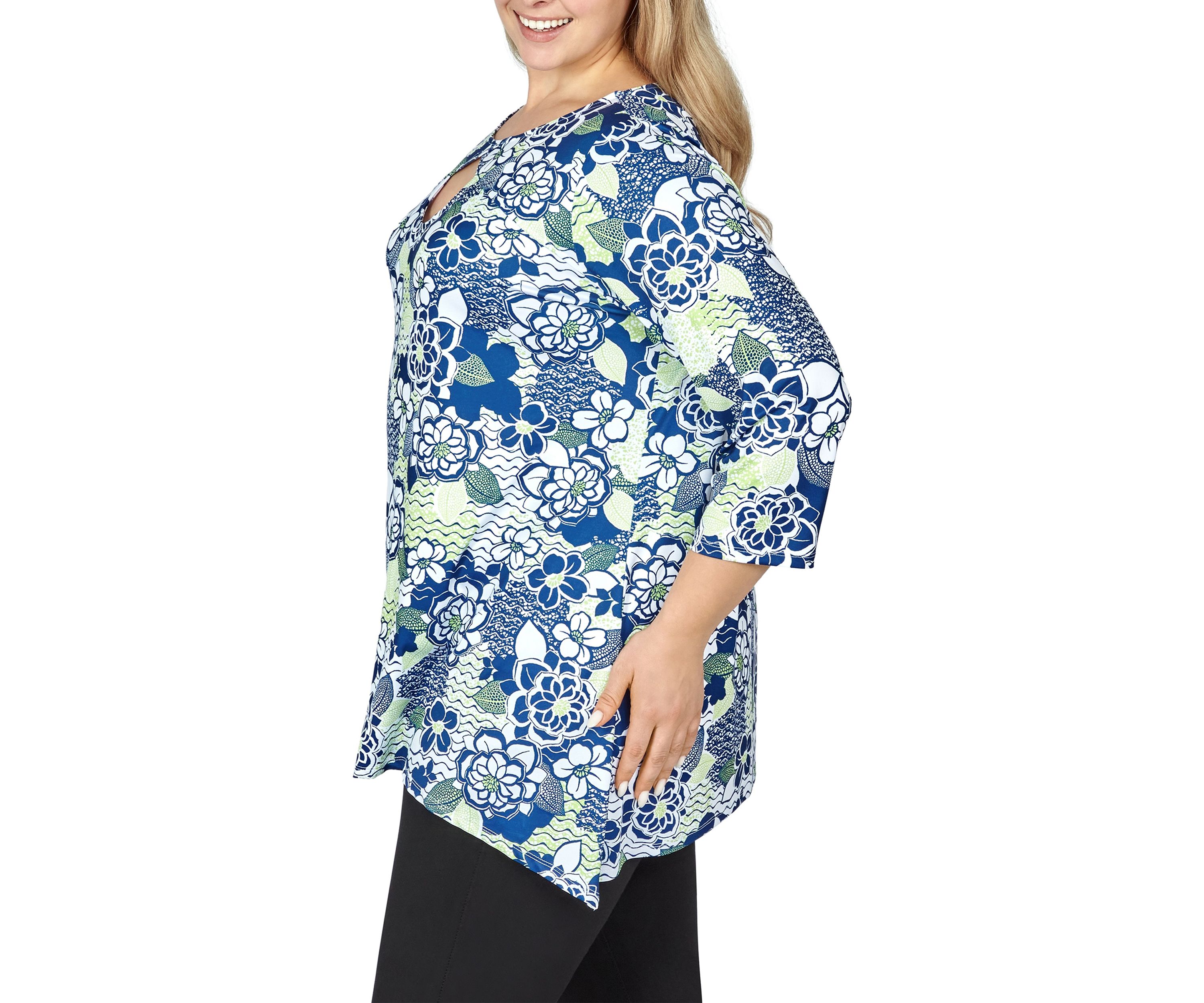 Key Hole Top in Bold Floral