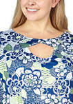 Plus Size Keyhole Top in Bold Floral