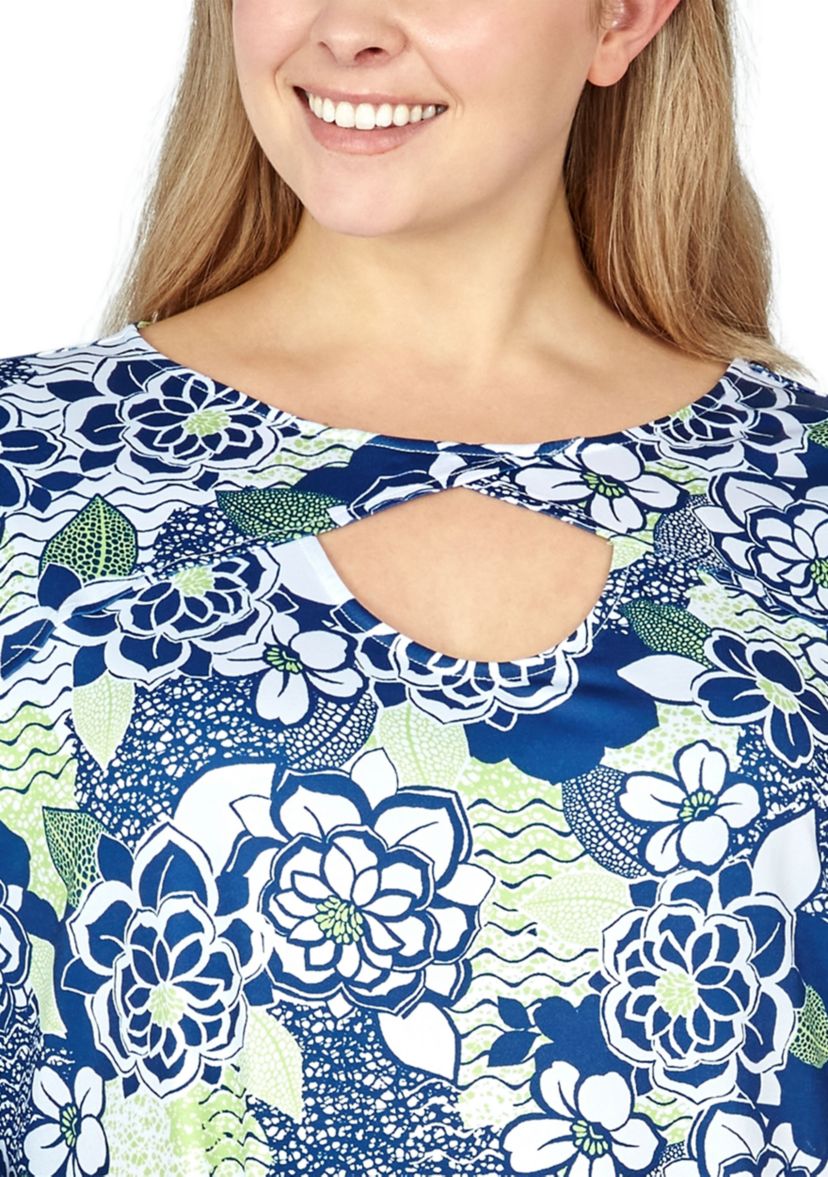 Key Hole Top in Bold Floral