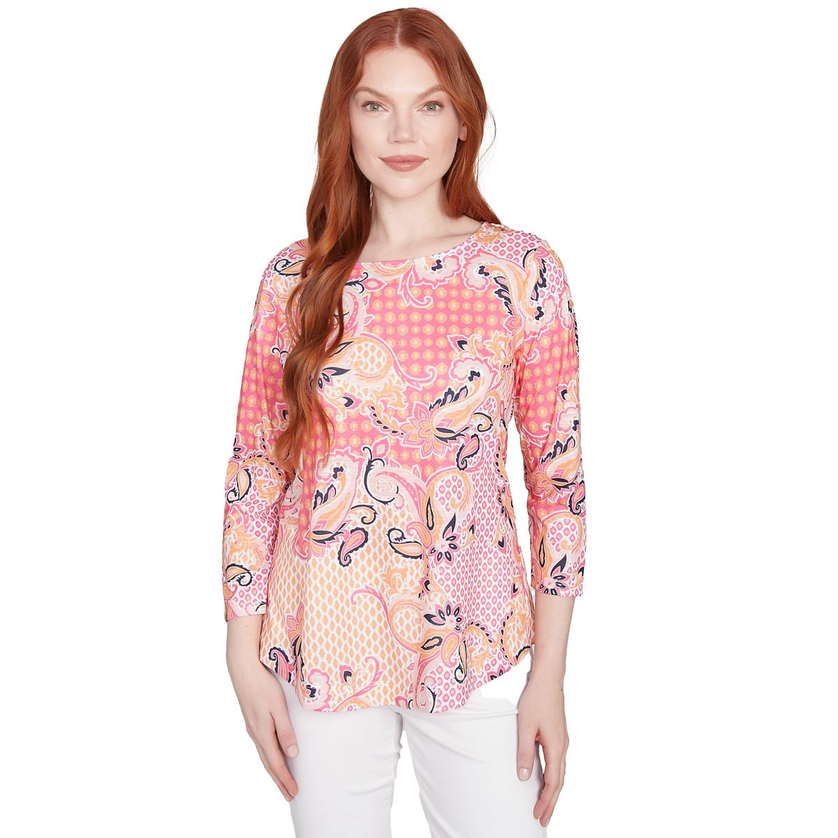 Mixed Pattern Sublimation Knit Top